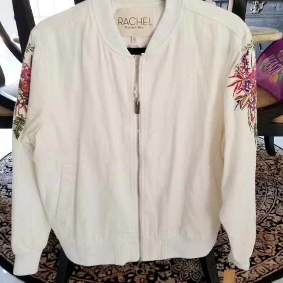 Rachel Roy Denim Bomber Jacket - Picture 2 of 6